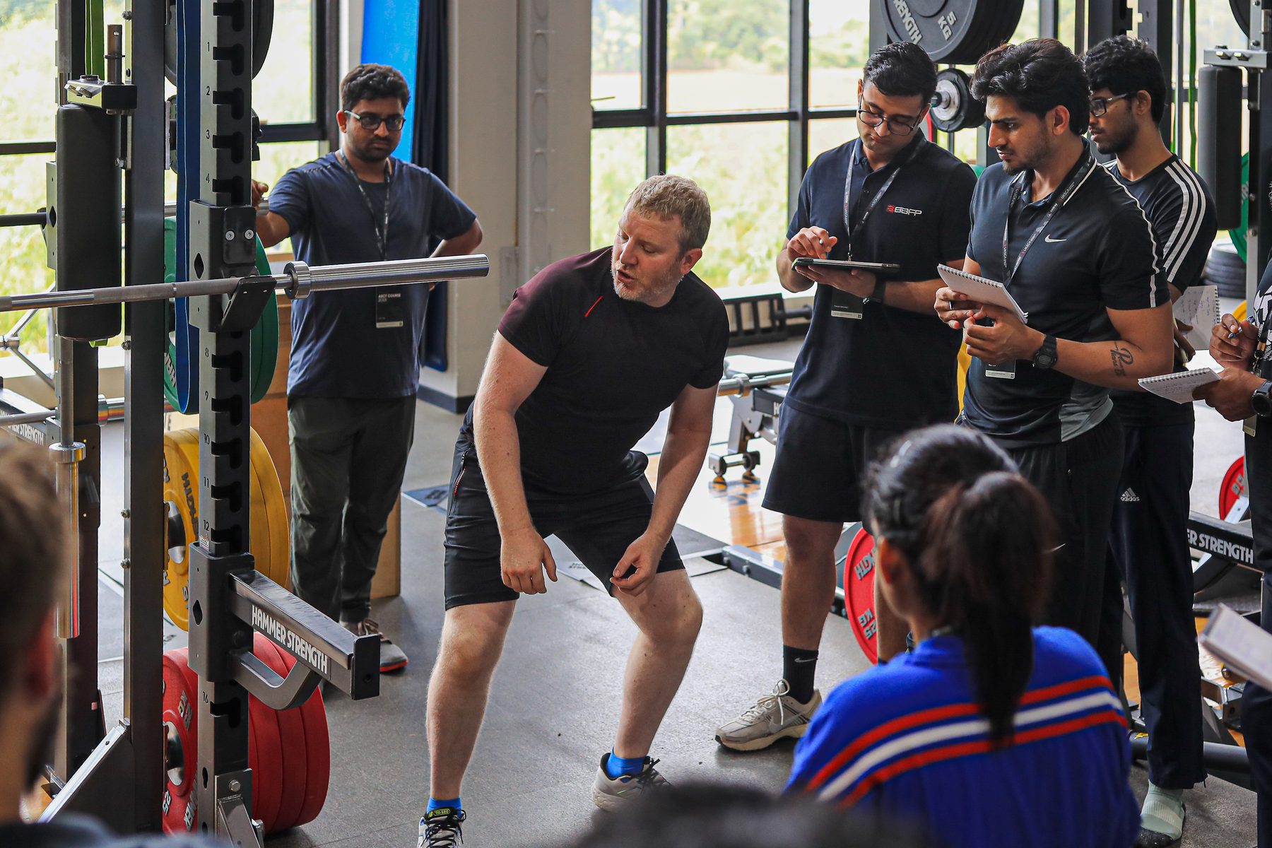 Martin coaching during the UKSCA course at Lakshyan Academy in India
